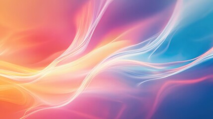 Obraz premium Vibrant Abstract Waves in Gradient Colors of Orange Pink Blue Suitable for Modern Backgrounds and Digital Design Elements