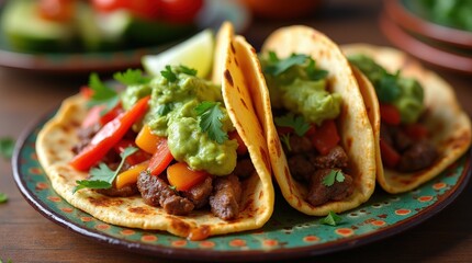 Soft tortillas filled with savory beef and fresh toppings for a delightful meal
