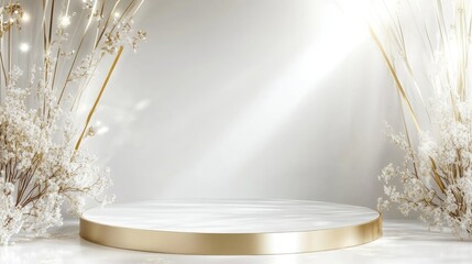 Elegant white and gold 40th wedding anniversary celebration backdrop featuring shimmering texture and spacious design for photos or events