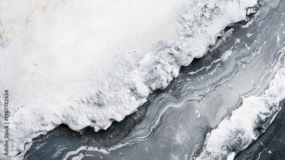 Poster melted layered gray and white textured abstract background with soft fluid lines exhibiting modern m