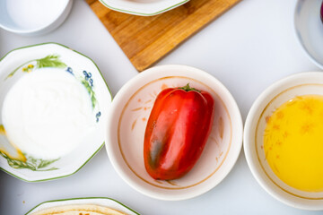 Red Bell Pepper Prep, Ingredient Spotlight, Cooking Prep, The Art of Meal Prep, Kitchen Essentials, A Feast in the Making, Healthy Eating Starts Here, The Power of Fresh, Juicy Goodness.