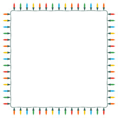 Christmas color lights isolated on white background