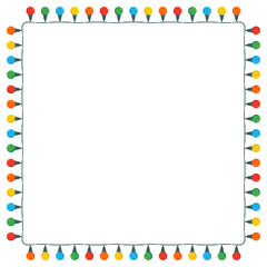 Christmas color lights isolated on white background