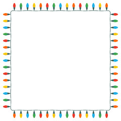 Christmas color lights isolated on white background