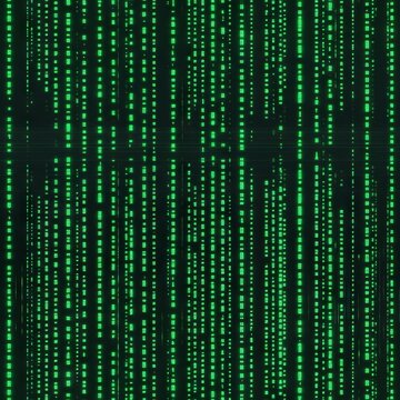 Seamless Pattern - Abstract digital rain of green code cascading down.