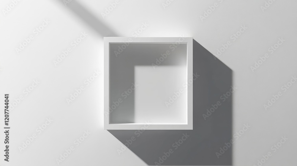 Poster minimalist empty square frame in modern art gallery interior with soft shadows ideal for decor mocku