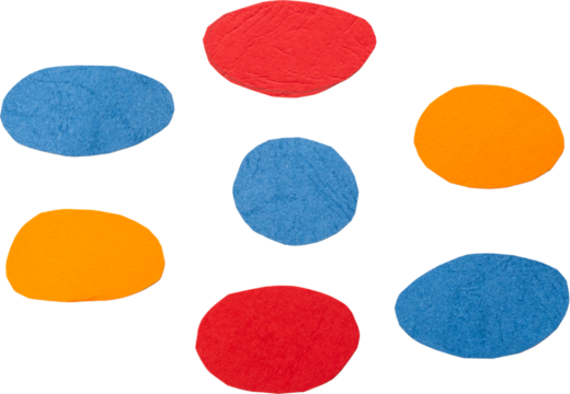 Colorful paper circle cutouts arranged in a flow chart diagram, Abstract Science diagram template PNG - Powered by Adobe