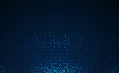 Digital technology background. Digital data dots blue pattern pixel background