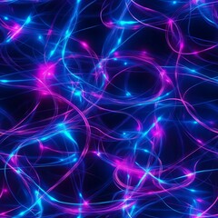 Seamless Pattern - Abstract glowing neon lines background