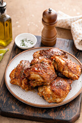 Chicken thighs roasted or air fried with paprika and lime