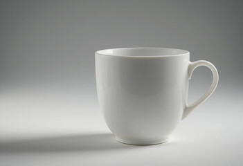 Obraz premium A Single White Mug on a Gray Background
