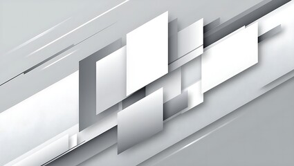 Futuristic Abstract Background with Translucent Rectangles, Dynamic Diagonal Flow, and Light Gray-to-White Gradient for a Minimalist, Clean, and Modern Look