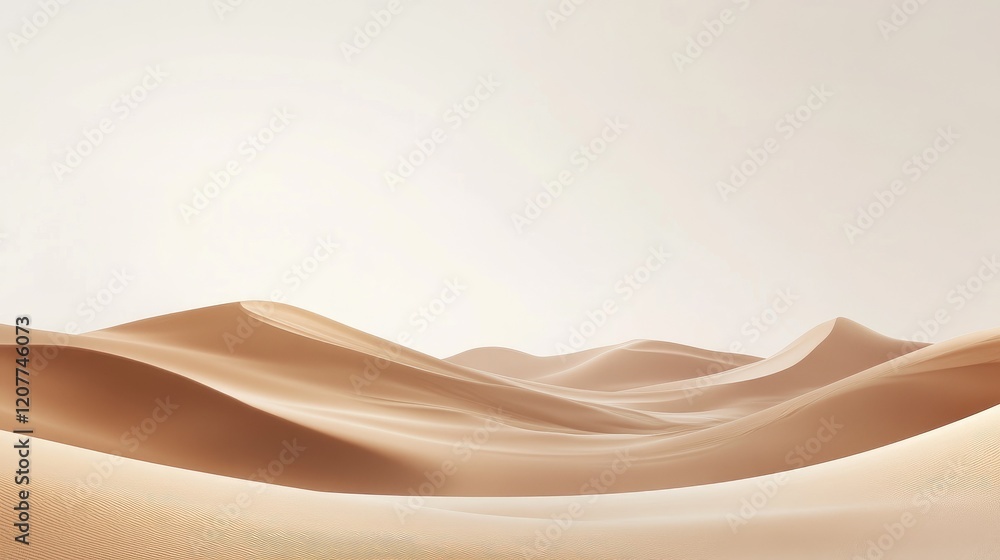 Poster minimalist abstract desert landscape with gentle sands and soft natural light creating an expansive 