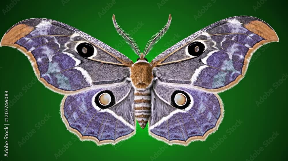 Poster discovering the beauty of the impressive moth species with detailed wing patterns and vibrant colors