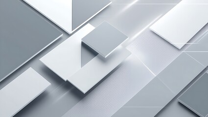 Futuristic Abstract Background with Translucent Rectangles, Dynamic Diagonal Flow, and Light Gray-to-White Gradient for a Minimalist, Clean, and Modern Look