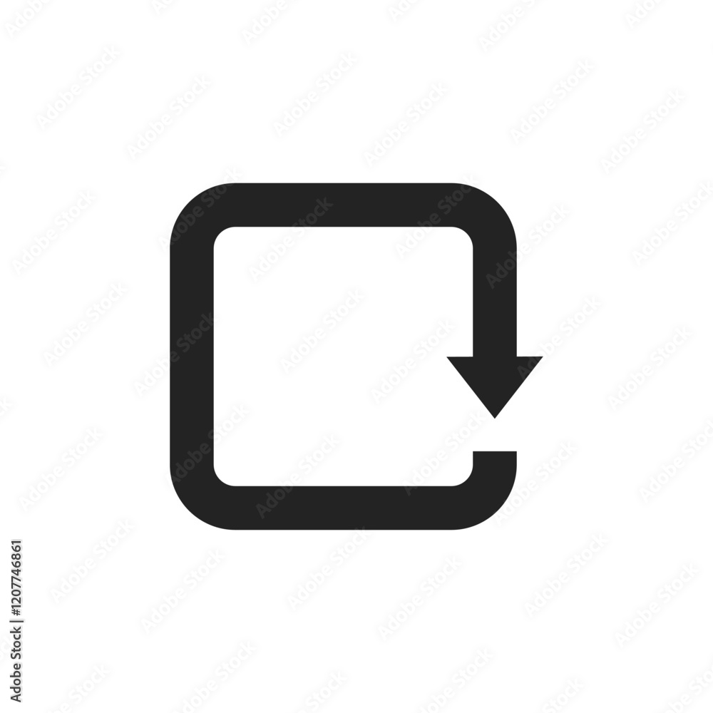 Poster a modern and sleek circular arrow icon that effectively symbolizes refresh, reload, or repeat action