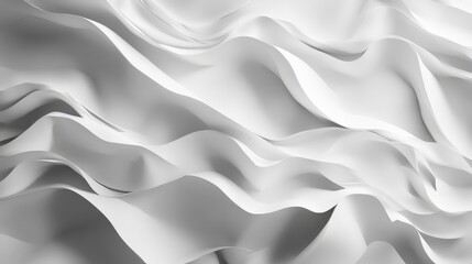 Obraz premium Soft Ocean Waves of Crumpled White Paper Texture on a Subtle Gray Background Creating a Minimalist Aesthetic for Design and Print Applications