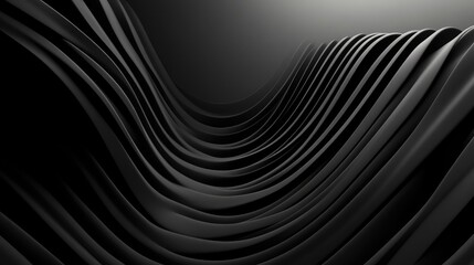 Elegant Black Abstract Waves in Minimalist Design Suitable for Modern Backgrounds and Visual Projects