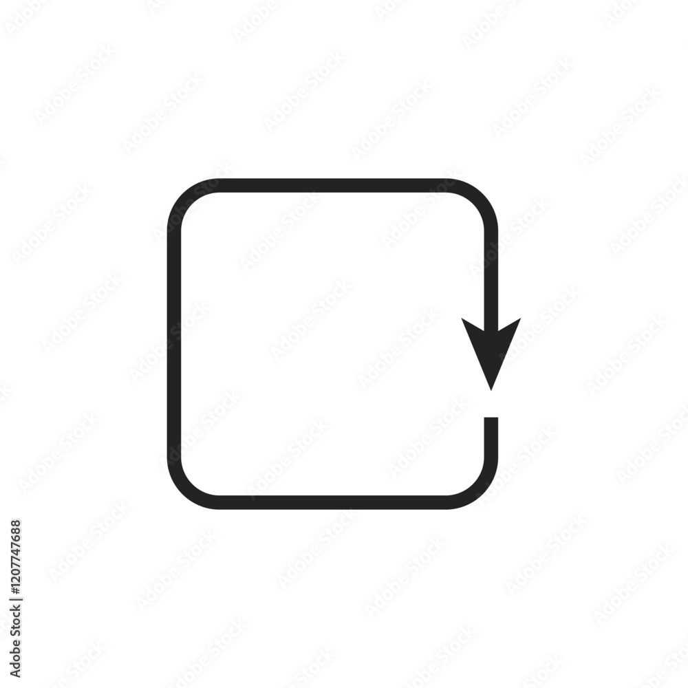 Poster a simplistic and minimalistic circular arrow icon that effectively symbolizes refresh and reload fun