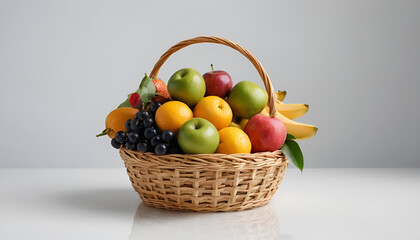 A fruit basket against a transparent background