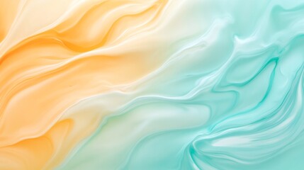 Fototapeta premium Gentle Flow of Mint and Peach Waves 