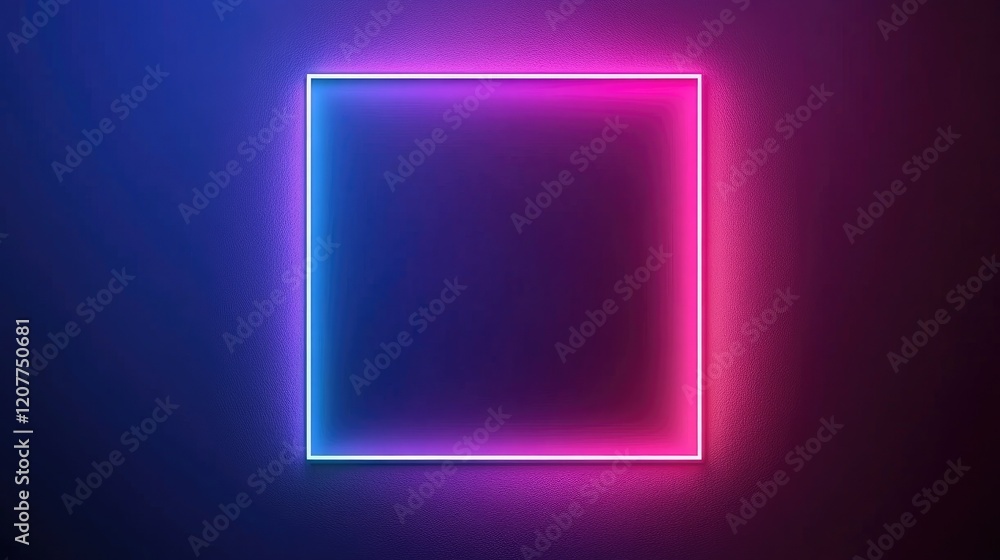 Poster neon gradient frame with modern design for creative backgrounds and digital displays