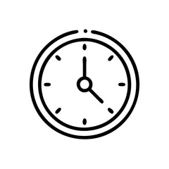 Clock illustration on white background with copy space