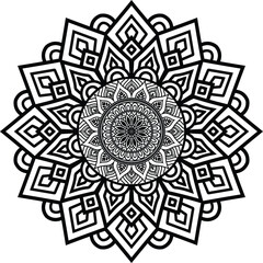 Fototapeta premium Beautiful floral pattern mandala art isolated on a white background, decoration element for meditation poster, yoga, banner, henna, invitation, cover page, design element mandala art, vector art
