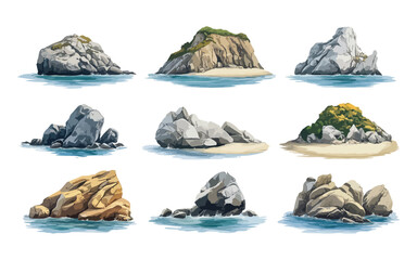 collage of images of the sea bundle vector design