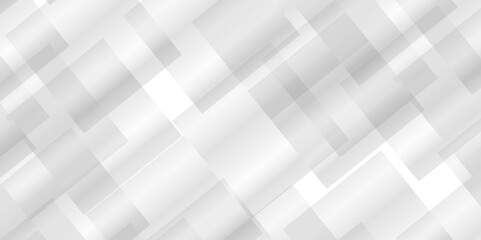 Abstract white and grey background with diamond and triangle shapes layered in modern abstract pattern design. Decorative web layout or poster, banner. White grey background vector design.