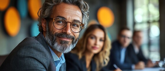 Obraz premium A business meeting in action