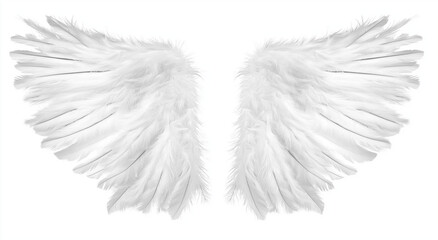 Angel wings isolated on a white background, PNG clipart cutout