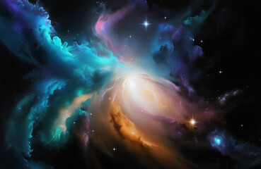 Obraz premium Vibrant Galaxy Scene