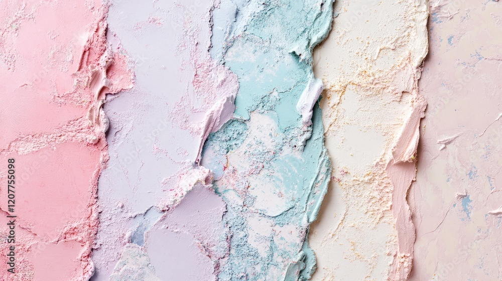 Poster multi textured pastel colored background featuring diverse patterns and gentle hues for artistic des