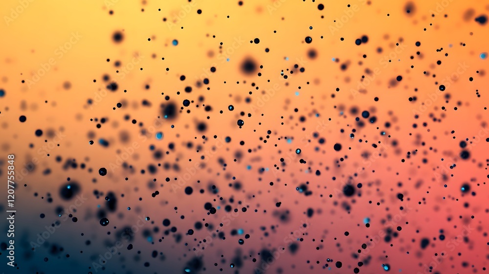 Aufkleber visualizing airborne particulate matter in a gradient abstract composition
