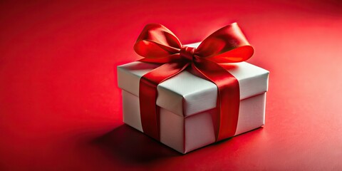 Fototapeta premium Gift Box Portrait Photography - White Box Red Bow