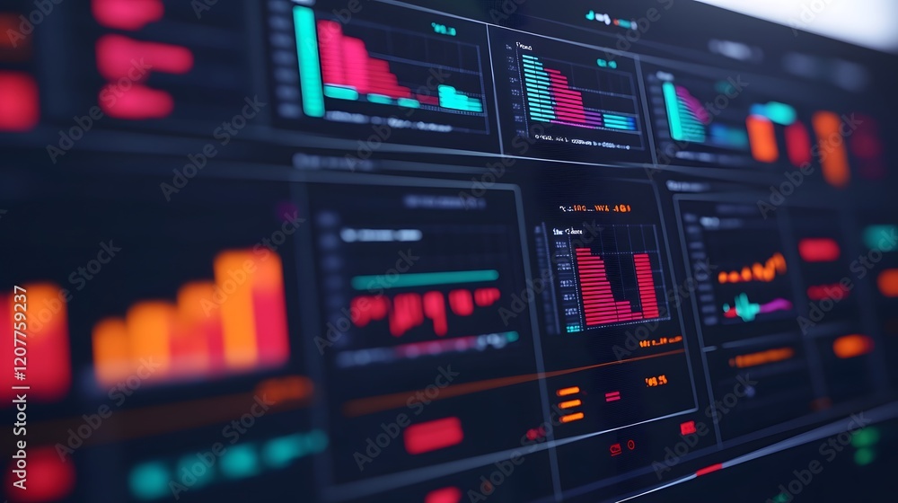 Poster modern cargo tracking dashboard with metrics and analytics symbols