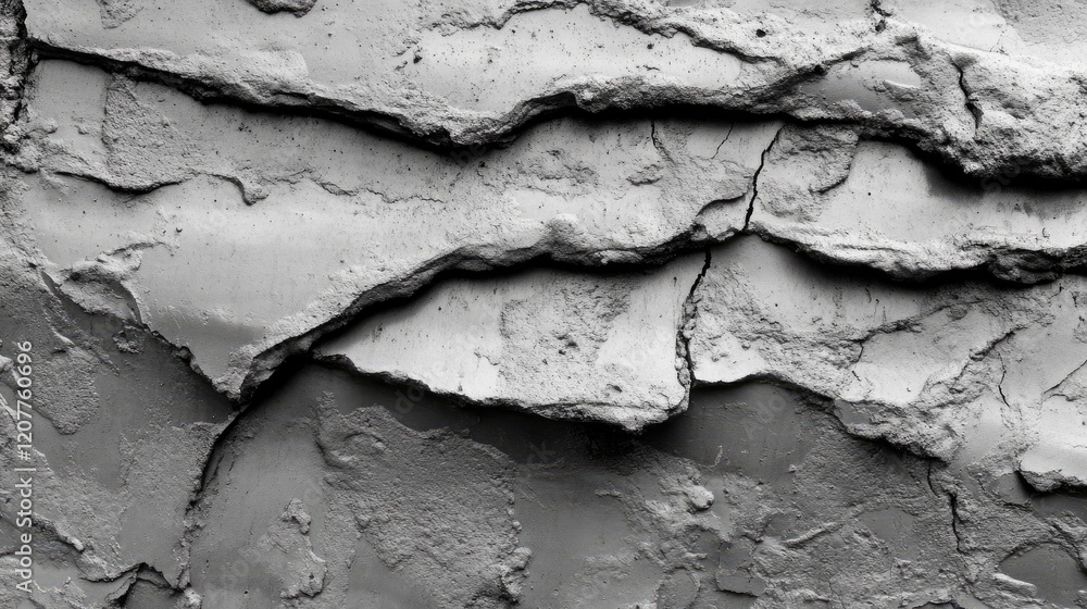 Poster gray textured concrete surface with cracks and layers for background or overlay use