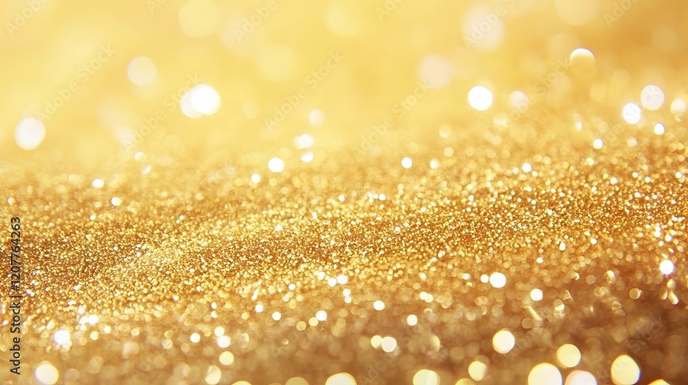 Poster golden yellow background with sparkles and light rays, allowing plenty of space for product display