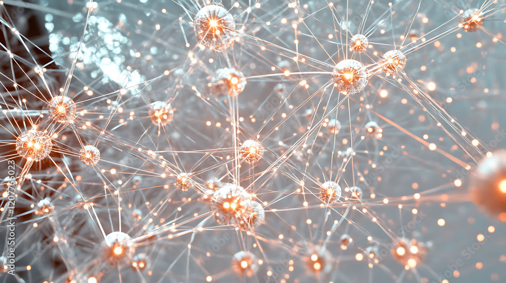 Poster stunning abstract image of a glowing network, perfect for tech, science, or connection themes. intri