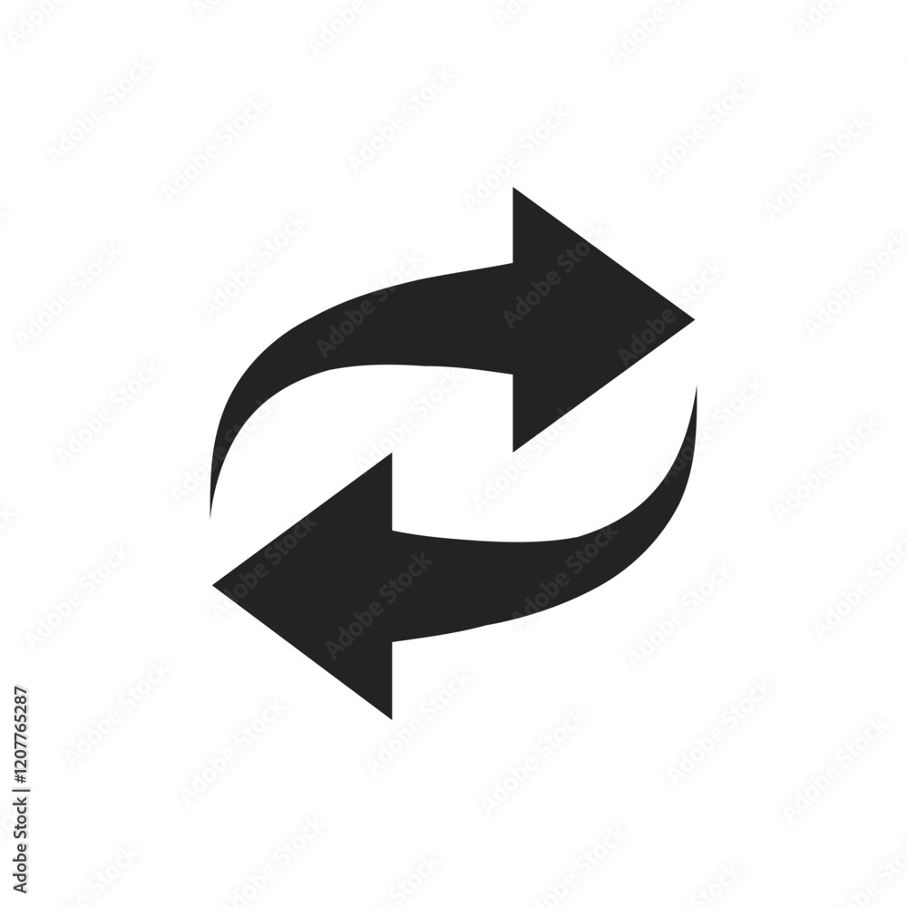 Poster a circular arrow icon that symbolizes actions such as refresh, reload, or repeat. this icon is ideal