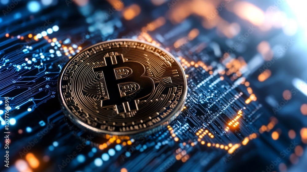 Poster visual representation of reduced cryptocurrency values through digital graphics and data