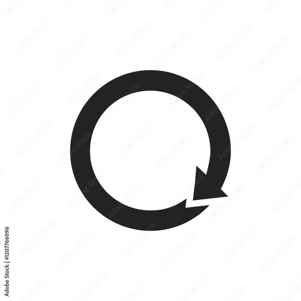 Poster a circular arrow icon symbolizes refresh or reload actions, commonly used in digital platforms to en