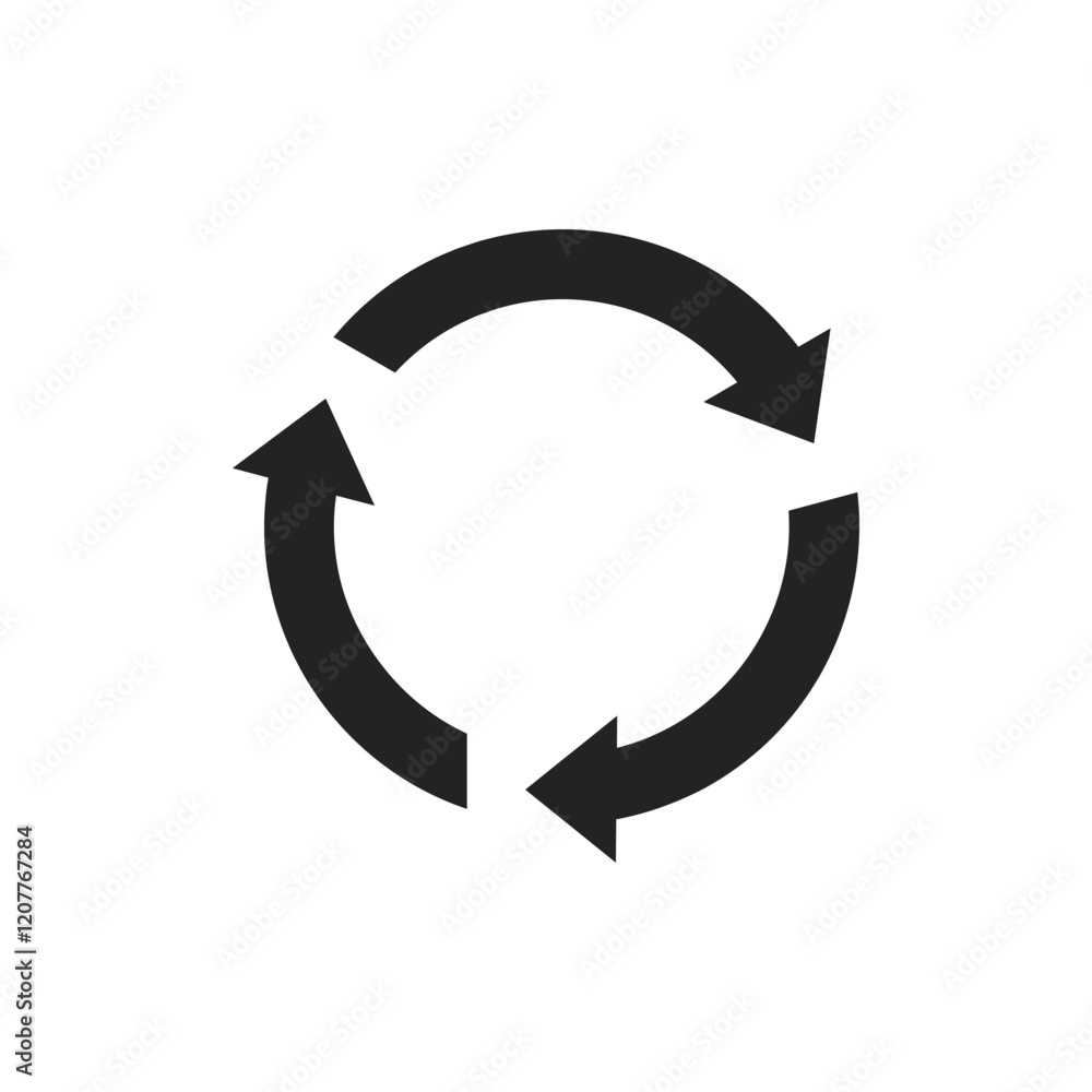Poster a modern circular arrow icon designed to symbolize refresh or reload actions, perfect for uiux desig