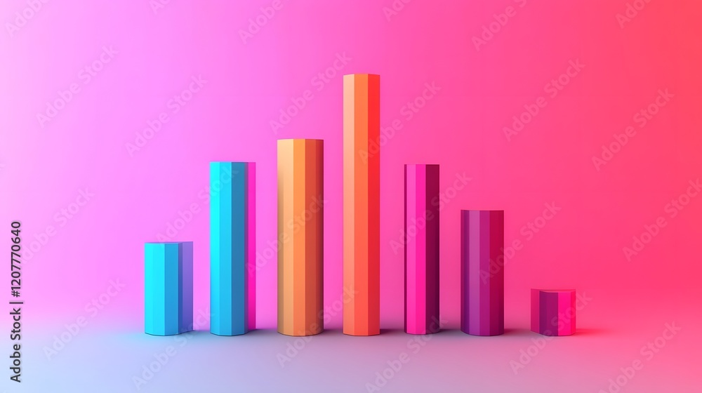 Poster vibrant 3d gradient business infographic visualization for innovative data presentation