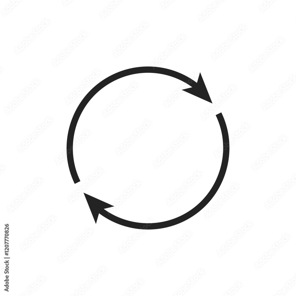 Poster a circular arrow icon that effectively represents refresh and reload actions, which are commonly use