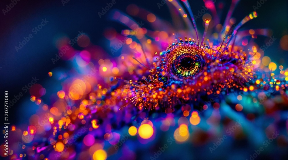 Poster a digital artwork featuring a fantastical creature with swirling patterns and vibrant colors, set ag