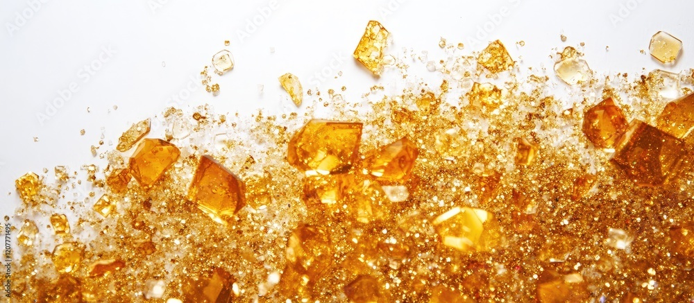 Poster elegant gold glitter and sparkling texture on bright white background with ample space for text for 