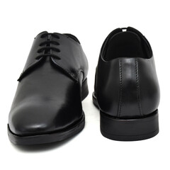 black leather shoes