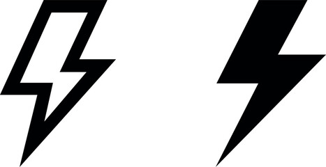 Lightning Vector Icon Set - Energy and Storm Design Collection